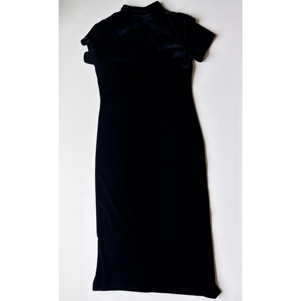 Dress Women's MED Black EUC Mandarin Collar, Frog Closures